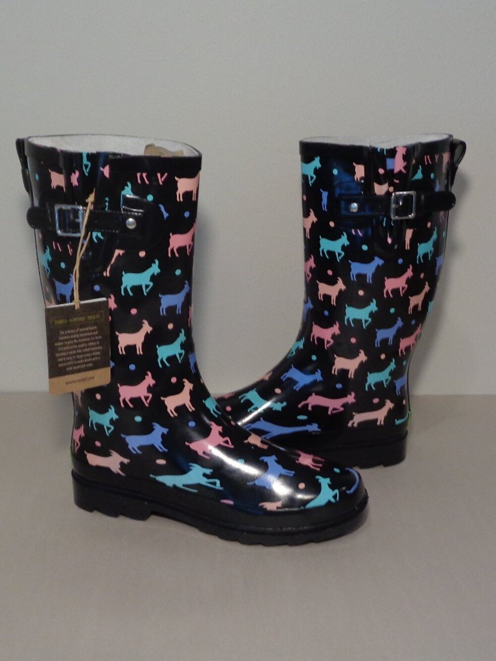Western Chief Size 8 M / DOTTY GOATS TALL / Rubber Rain Boots New Women's Shoes